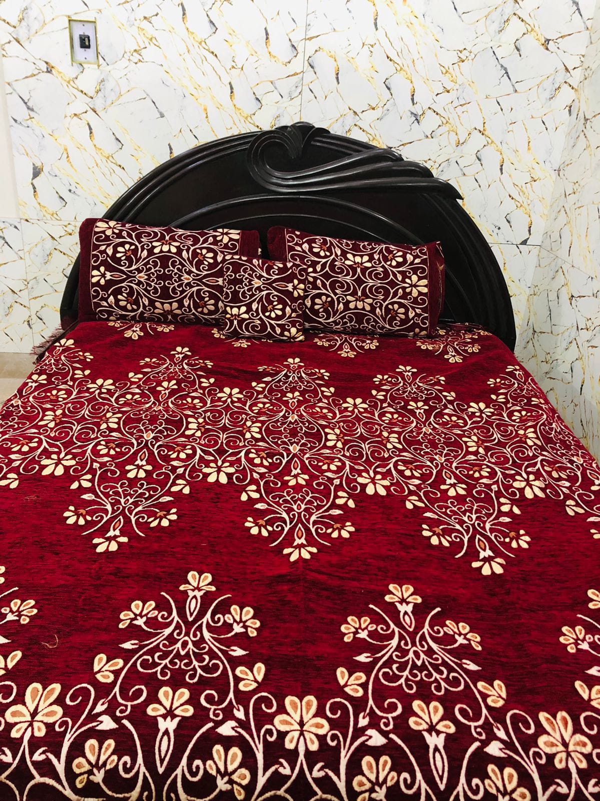 Velvet Jaquard Fancy | 4 PCS Bedsheet | King Size