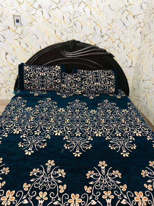 Velvet Jaquard Fancy | 4 PCS Bedsheet | King Size