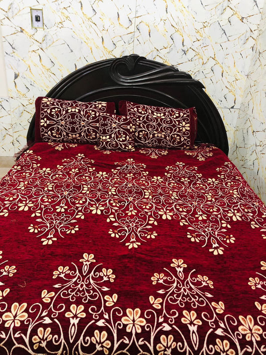Velvet Jaquard Fancy | 4 PCS Bedsheet | King Size
