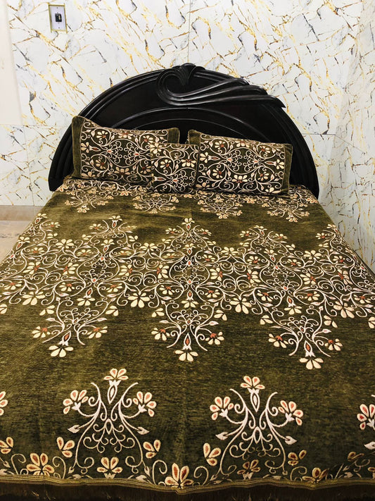 Velvet Jaquard Fancy | 4 PCS Bedsheet | King Size
