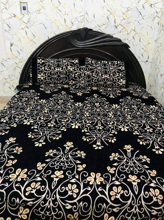 Velvet Jaquard Fancy | 4 PCS Bedsheet | King Size